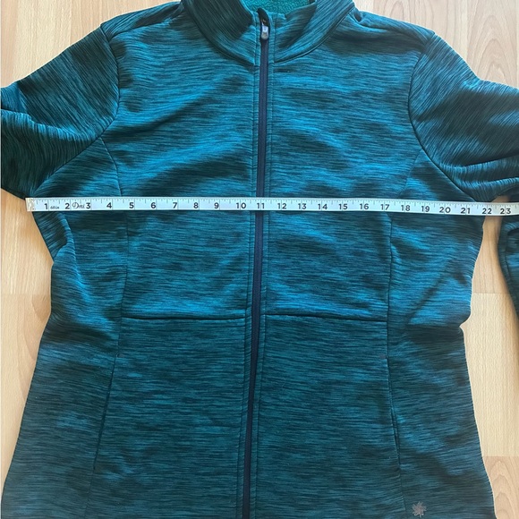 Tek Gear Womens Jacket XL Zip Green Fleece Lined Pockets Thumbhole Sweater - Picture 9 of 11